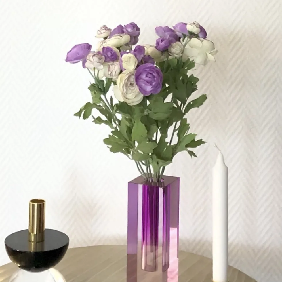 Kunstblumen Blumenstrauß künstlich Ranunkel lila Höhe 35 cm