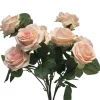 Kunstblumen Seidenblumen Strauß Rosen Dijon rosa Höhe 42 cm