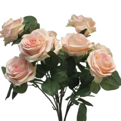Kunstblumen Seidenblumen Strauß Rosen Dijon rosa Höhe 42 cm