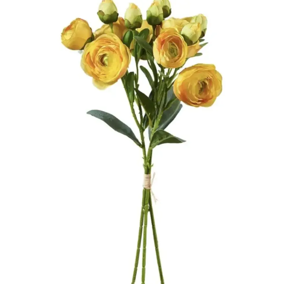 Kunstblumen Seidenblumen Strauß Ranunkel Höhe 44 cm gelb