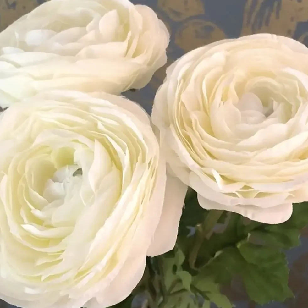 Kunstblumen Seidenblumen Strauß Ranunkel Höhe 48 cm weiß