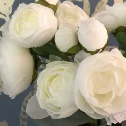 Kunstblumen Seidenblumen Strauß Ranunkel Höhe 44 cm weiß