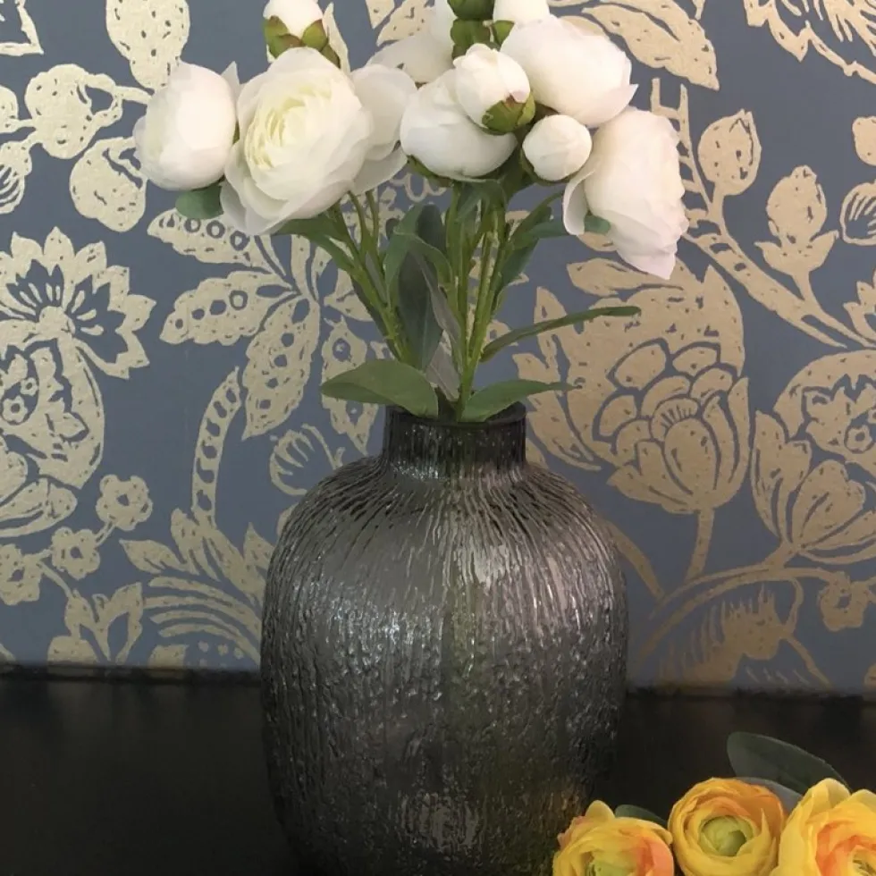Kunstblumen Seidenblumen Strauß Ranunkel Höhe 44 cm weiß