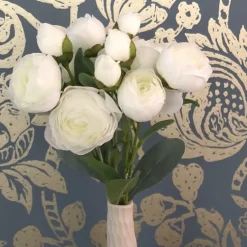 Kunstblumen Seidenblumen Strauß Ranunkel Höhe 44 cm weiß