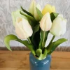 Kunstblumen wie echt Tulpen heller Mix 7er Bund Höhe 31 cm