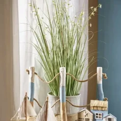Kunstgras groß Kunstpflanze mit Miniblüten Höhe 100 cm