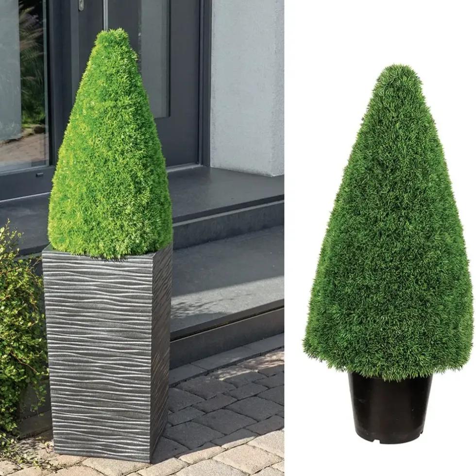 Kunstpflanze getopft Taxus Kegel Höhe 87 cm