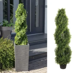 Kunstpflanze getopft Zypresse Spirale Höhe 120 cm