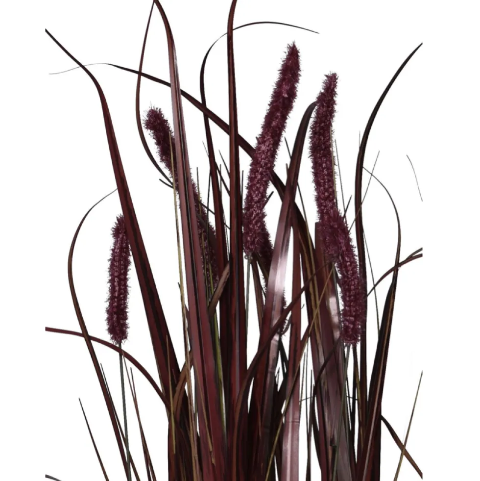 Kunstpflanze Gras im Topf bordeaux rot Höhe 90 cm