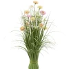Kunstpflanze groß Grasbusch mit Blüten pastellbunt Höhe 70 cm