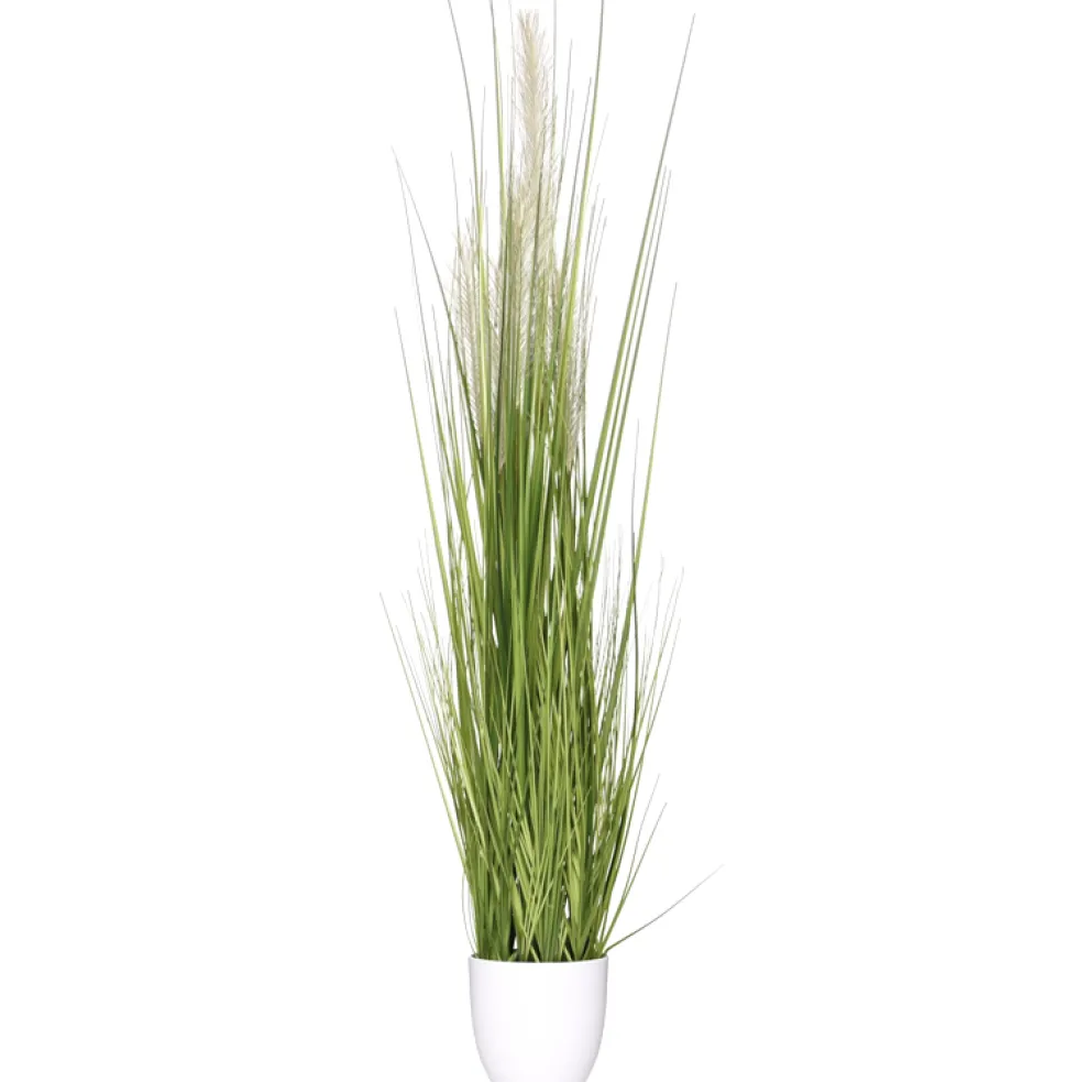 Kunstpflanze groß Pampasgras im Topf Deko Höhe 117 cm