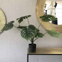 Kunstpflanze wie echt Monstera im Topf Höhe 64 cm