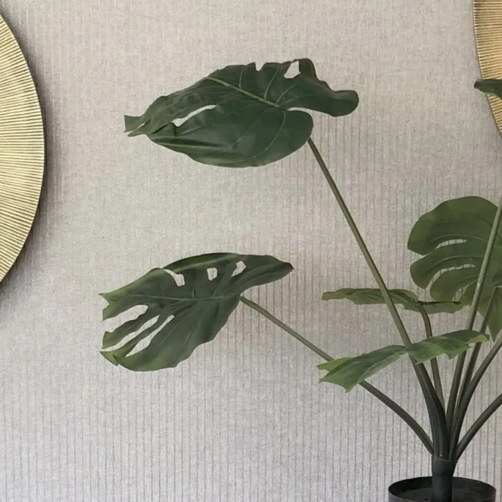 Kunstpflanze wie echt Monstera im Topf Höhe 64 cm
