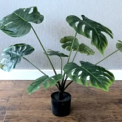Kunstpflanze wie echt Monstera im Topf Höhe 64 cm