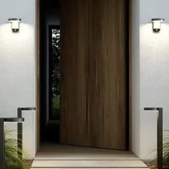 LED Außenwandleuchte mit Bewegungsmelder Nordlux RICA rund D 15 cm