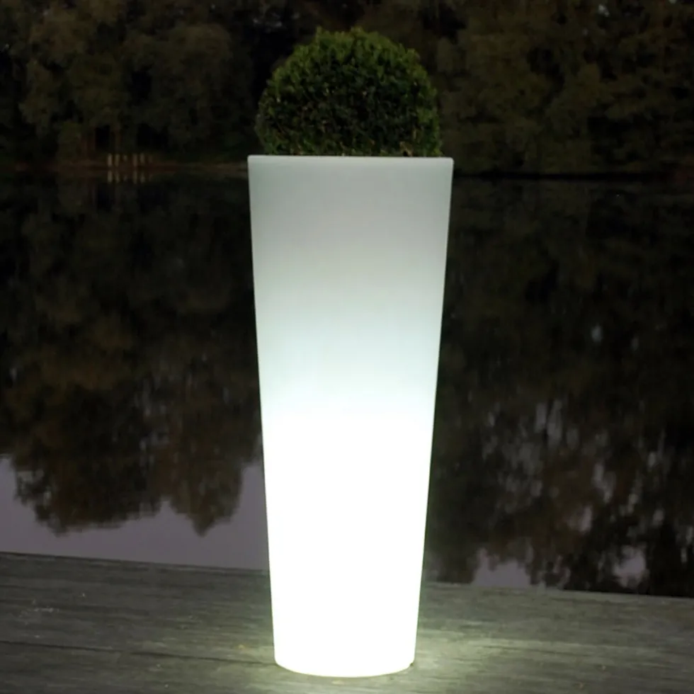 LED Bodenvase Ciara weiß