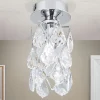 LED Deckenleuchte RIMINI chrom mit Kristallbehang H 17,5 cm
