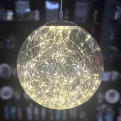LED Glaskugel mit Lichterkette Durchmesser 30 cm