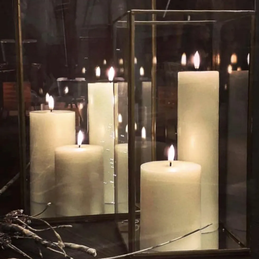 LED Kerze mit Timer Uyuni Lighting Stumpenkerze elfenbein
