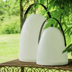 LED Laterne mit Timer weiß