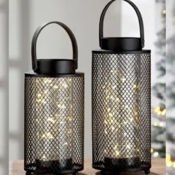 LED Laterne Network schwarz
