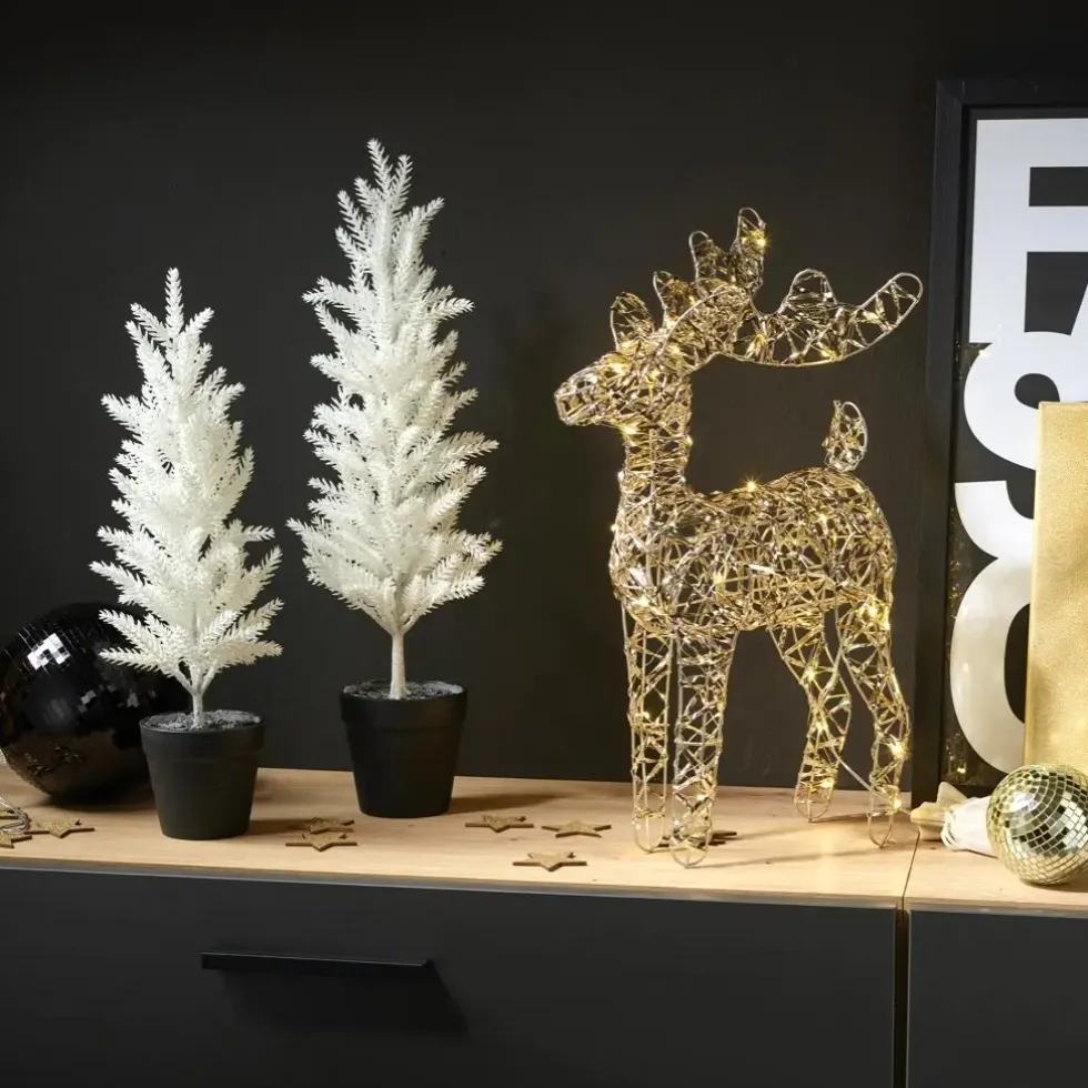 LED Rentier mit Batterie Höhe 37 cm