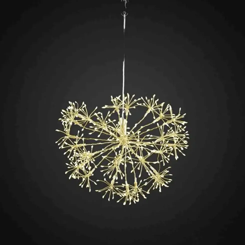 LED Schneeflocke Sputnik gold Durchmesser 27 cm