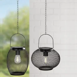 LED Solar Gartenleuchte MESHY schwarz