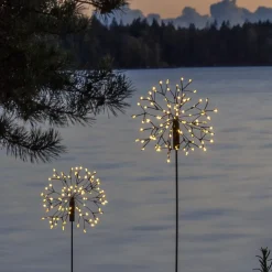 LED Solar Gartenstecker FIREWORK warmweiß Höhe 85 cm