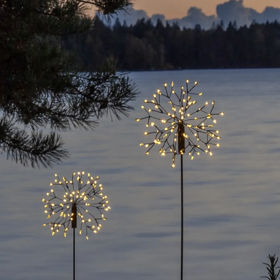 LED Solar Gartenstecker FIREWORK warmweiß Höhe 85 cm