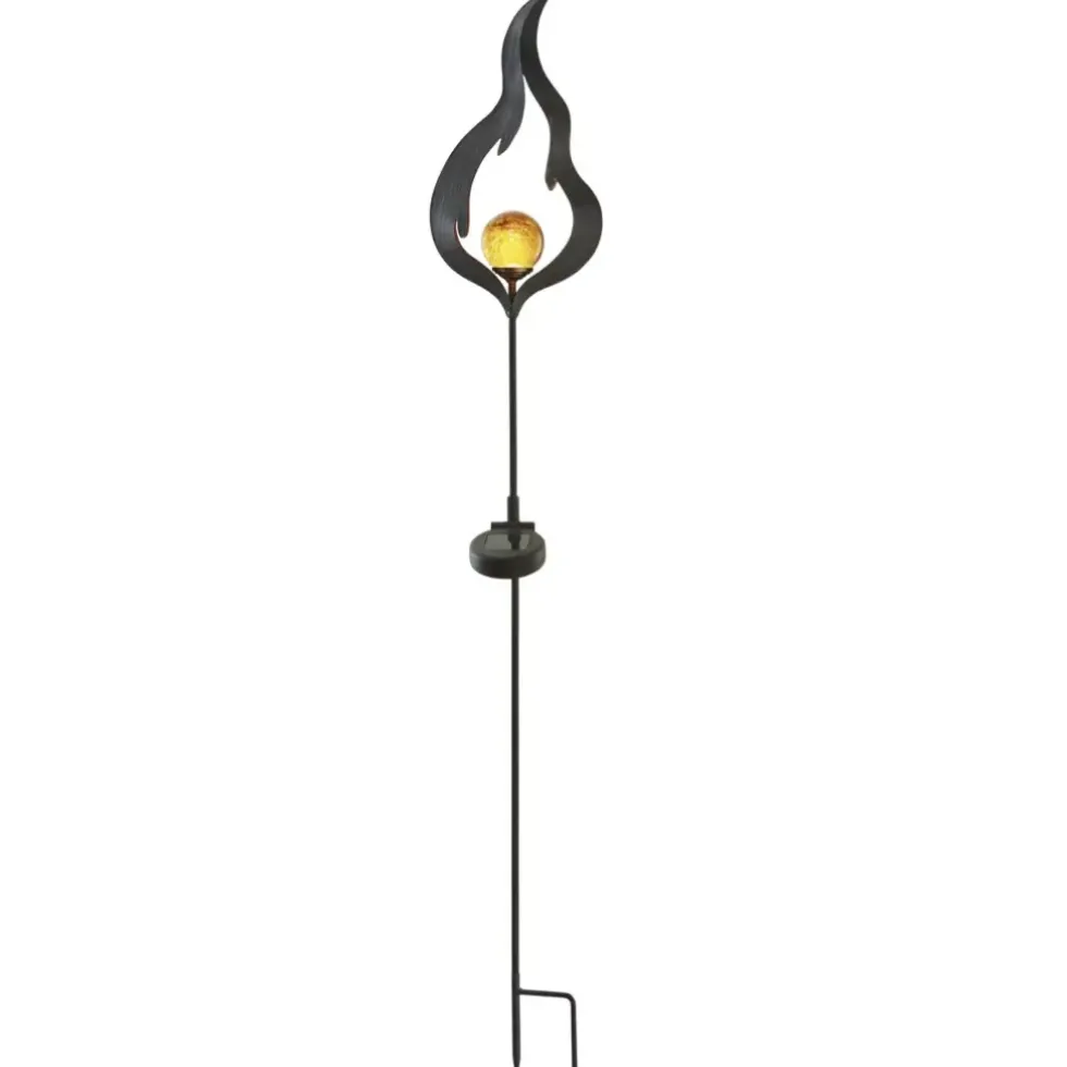 LED Solar Gartenstecker FLAME warmweiß Höhe 85 cm