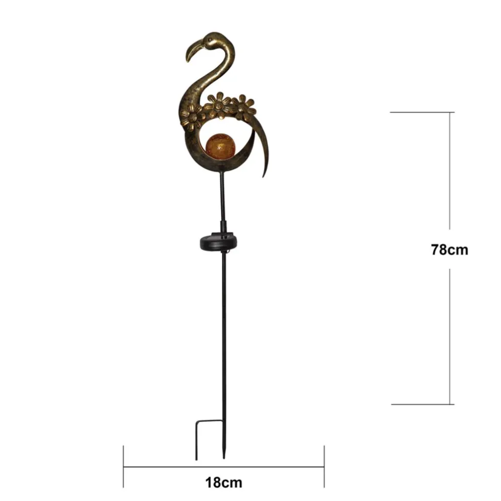 LED Solar Gartenstecker Flamingo warmweiß Höhe 78 cm