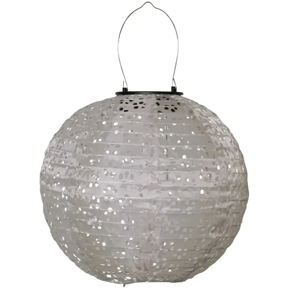 LED Solar Laterne Lampion beige Durchmesser 25 cm