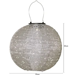 LED Solar Laterne Lampion beige Durchmesser 25 cm