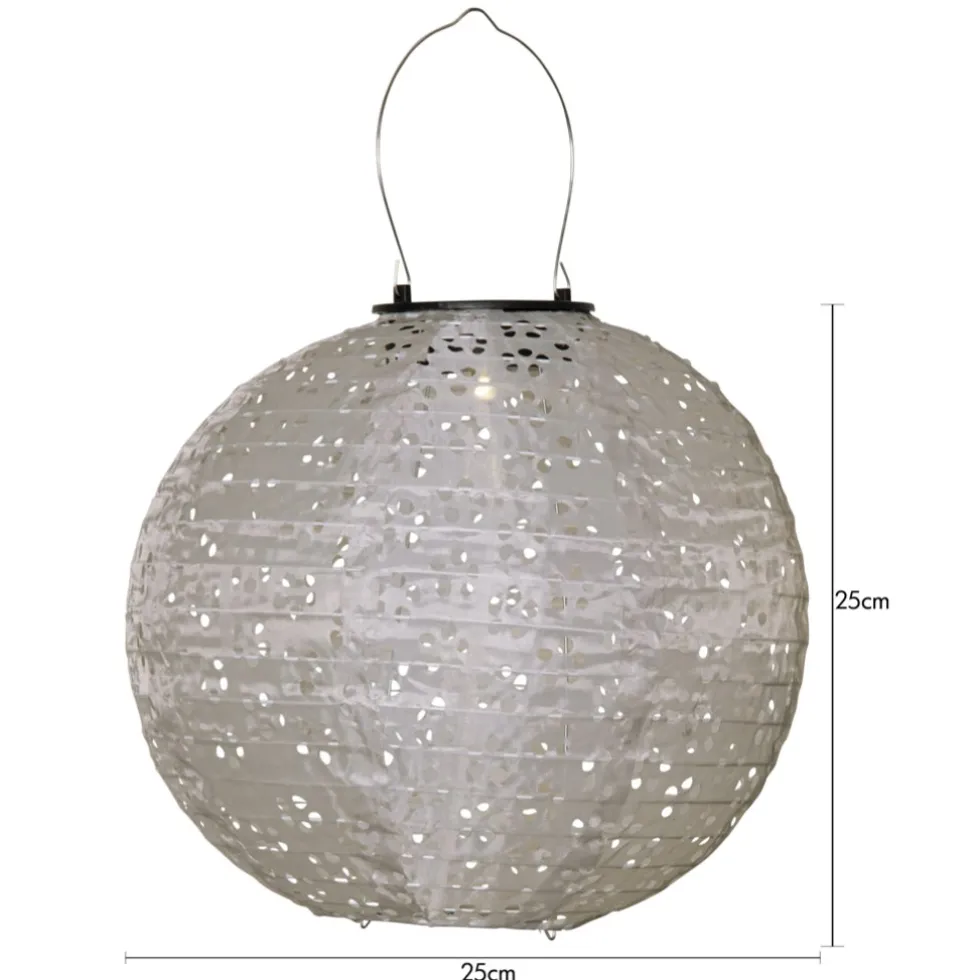 LED Solar Laterne Lampion beige Durchmesser 25 cm