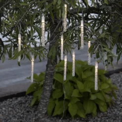 LED Solar Lichterkette BUBBLE mit 10 Leuchtstäben warmweiß Breite 180 cm