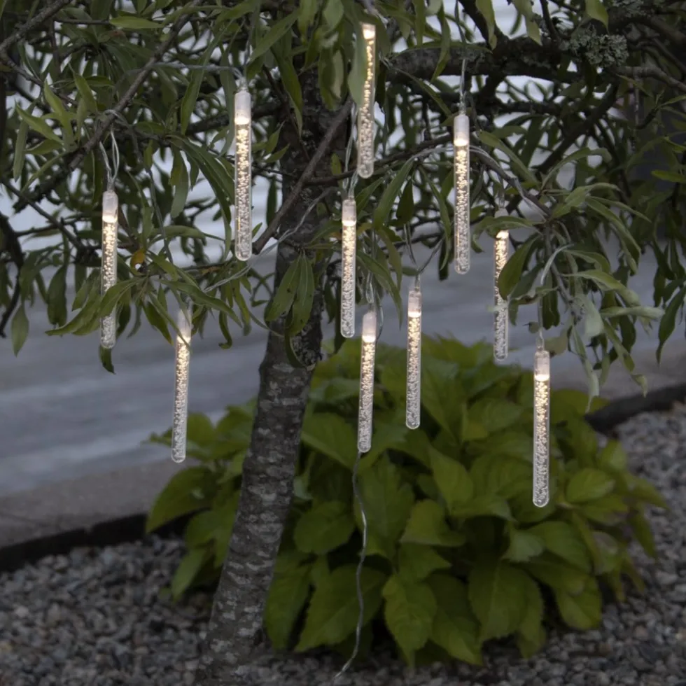 LED Solar Lichterkette BUBBLE mit 10 Leuchtstäben warmweiß Breite 180 cm