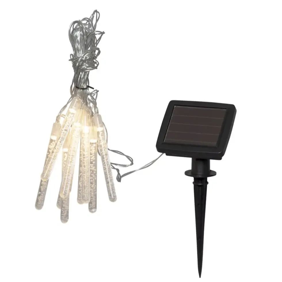 LED Solar Lichterkette BUBBLE mit 10 Leuchtstäben warmweiß Breite 180 cm