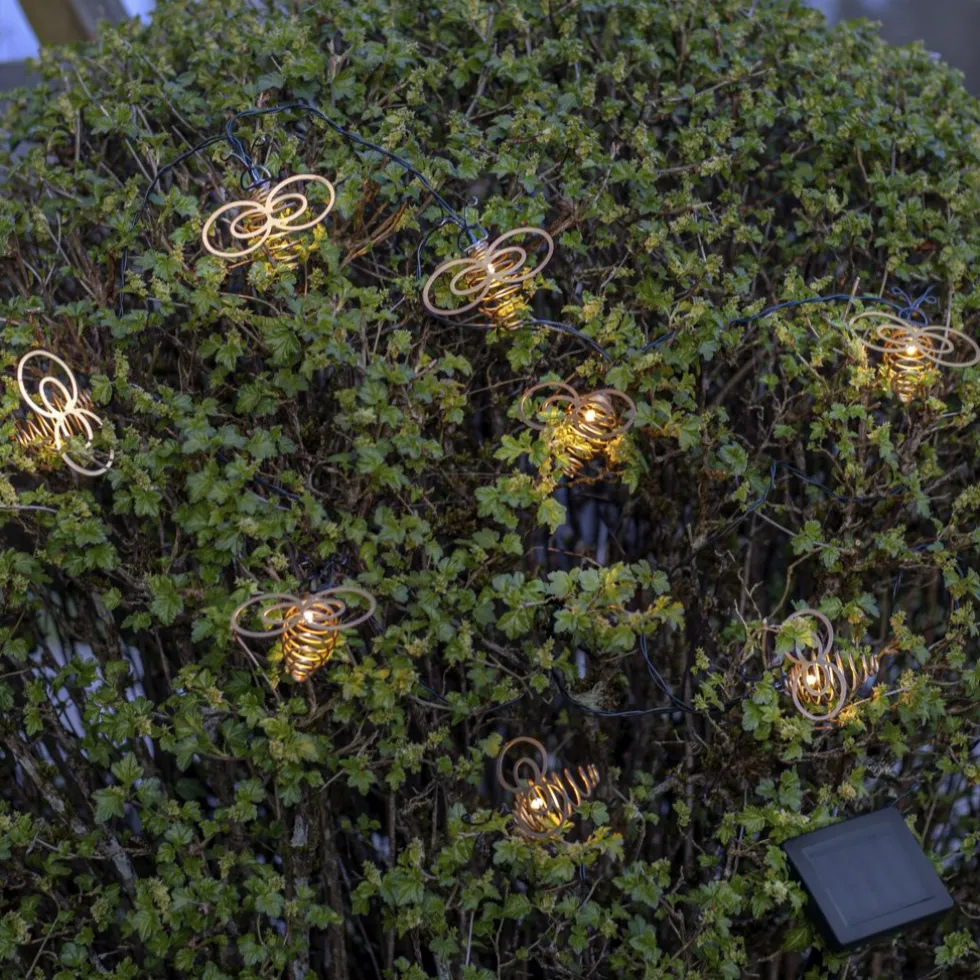 LED Solar Lichterkette mit Bienen warmweiß Breite 210 cm