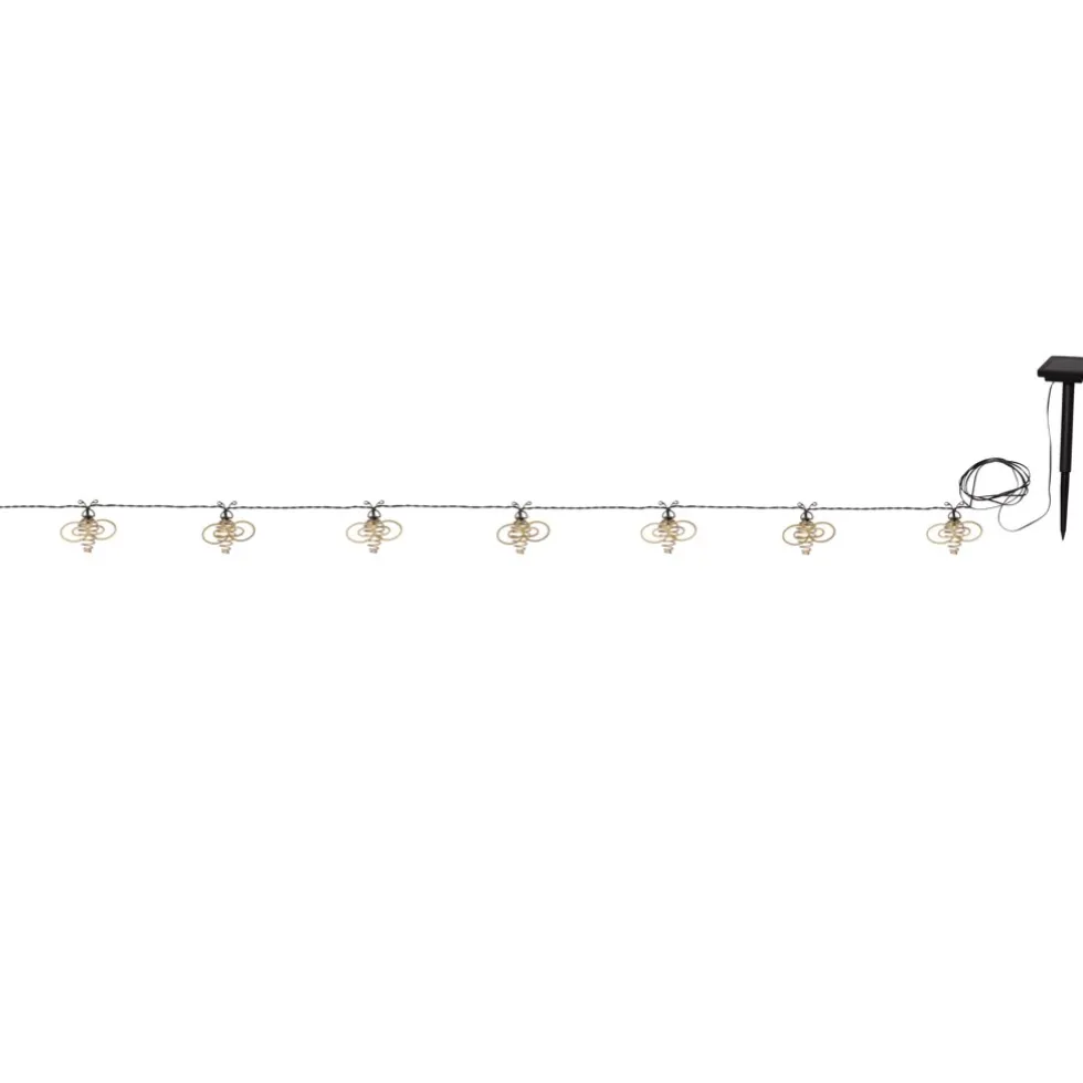 LED Solar Lichterkette mit Bienen warmweiß Breite 210 cm