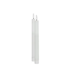 LED Stabkerze Flaca 2er Set weiß Rille