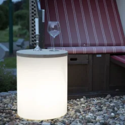 LED Tisch Leuchttisch Shining Drum Höhe 48 cm solar