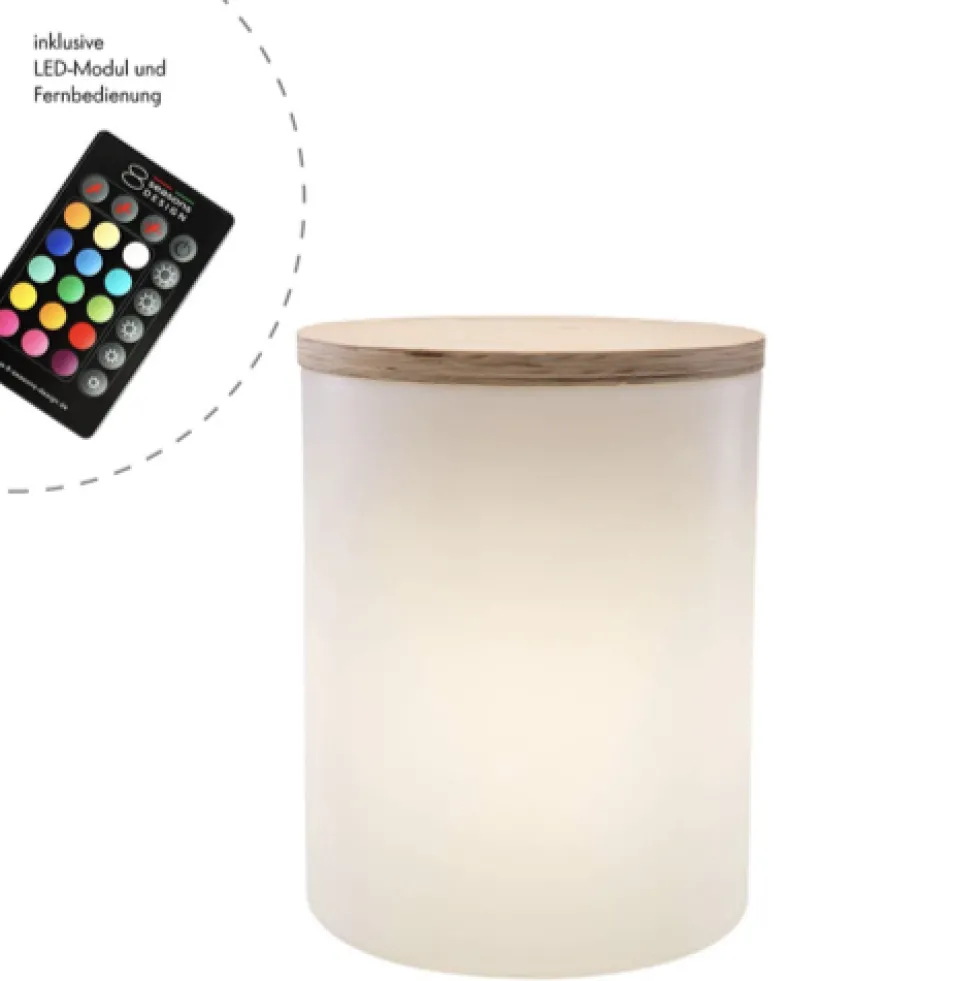 LED Tisch Leuchttisch Shining Drum Höhe 48 cm solar