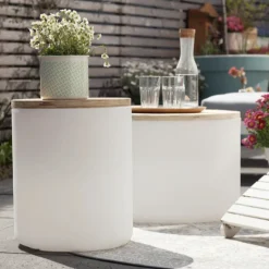 LED Tisch Leuchttisch Shining Drum Höhe 48 cm solar