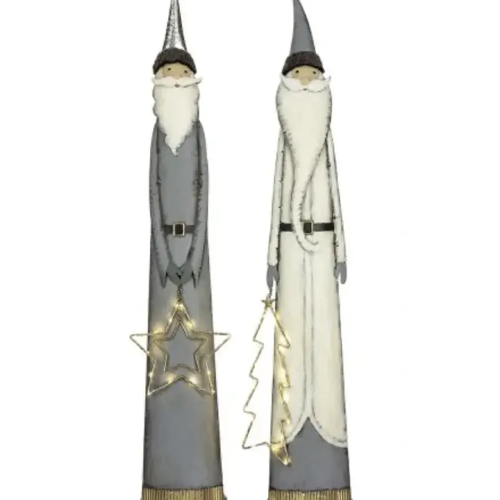 LED Weihnachtsdeko Figur Metall SANTA mit Stern Höhe 98 cm