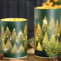 LED Windlicht Glas Schwarzwald