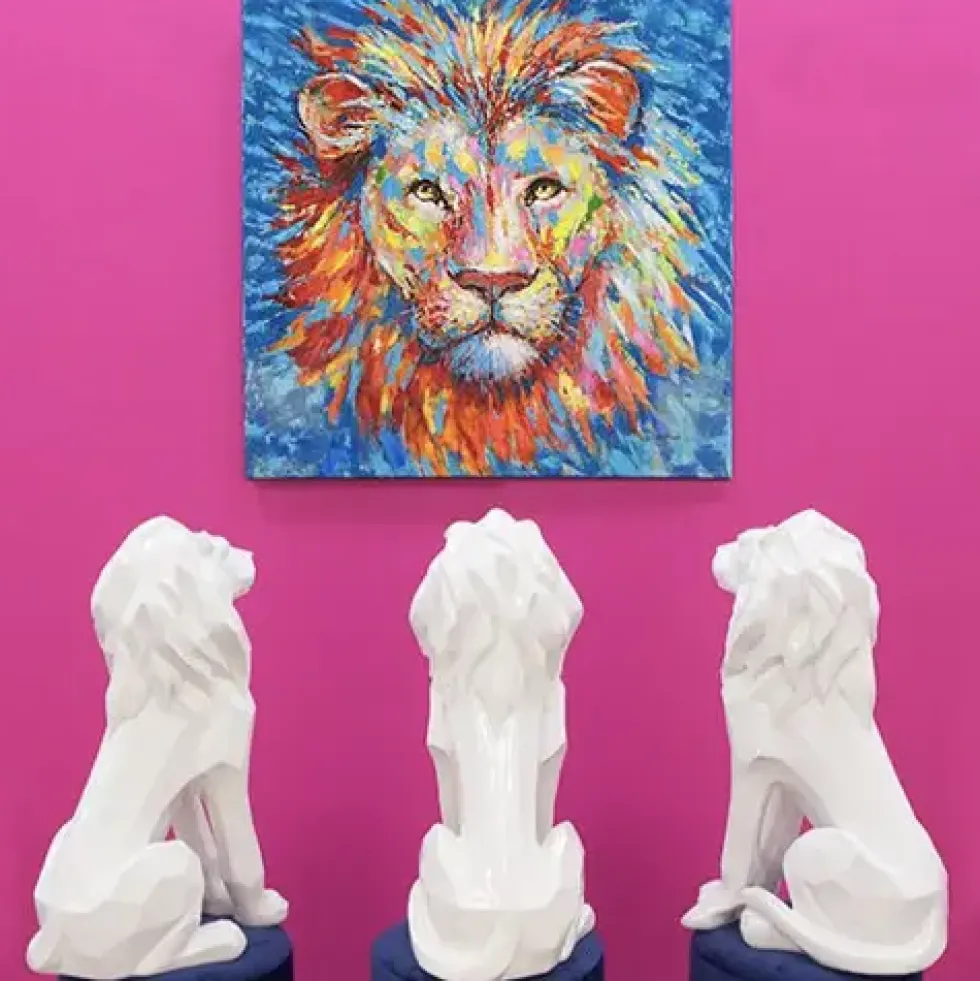 Leinwandbild auf Keilrahmen Lion Casablanca 90×90 cm