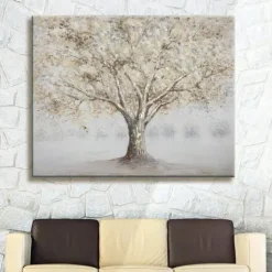Leinwandbild auf Keilrahmen Großer Solitärbaum 120×150 cm