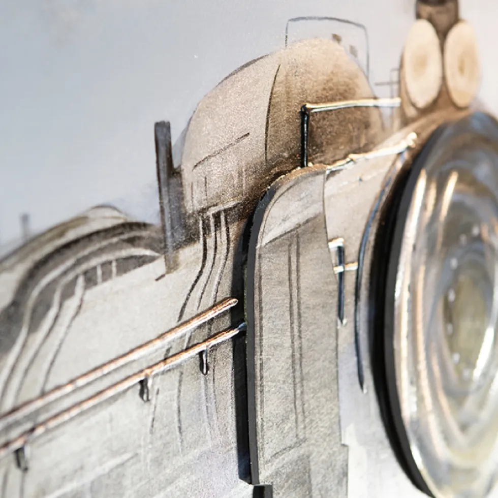 Leinwandbild auf Keilrahmen Train 3D 80×180 cm