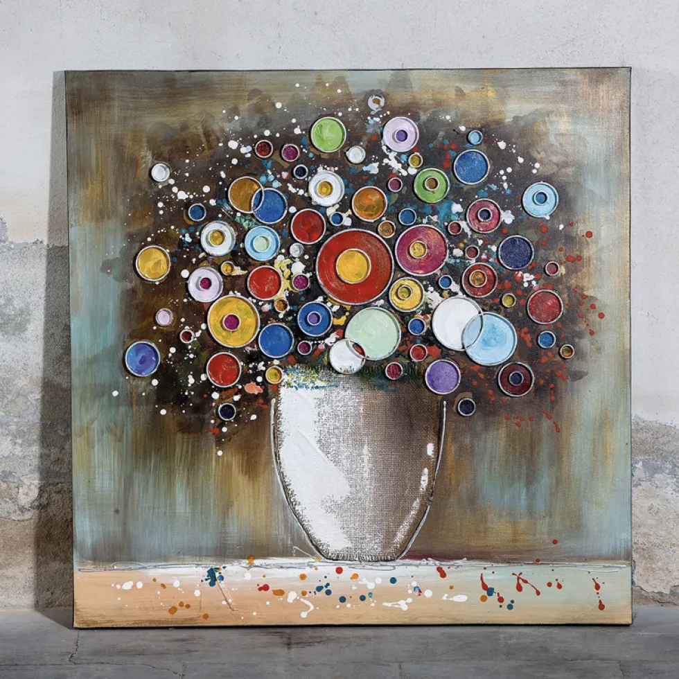 Leinwandbild auf Keilrahmen Blumenstrauß modern 80×80 cm